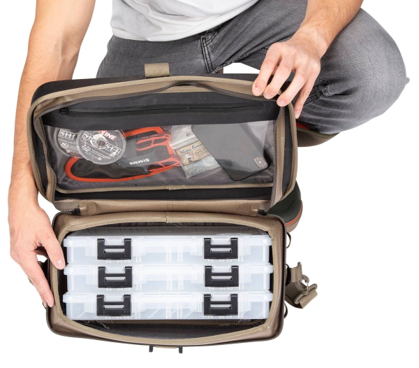 Simms Dry Creek Boat Bag Large 40L Open 2 Simms Dry Creek Boat Bag Large 40L Open 2